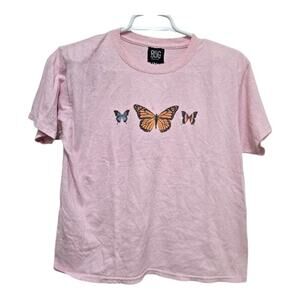 BDG Pink Butterfly Graphic Tee Urban Outfitters S/M